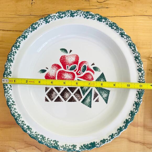 Vintage House Of Lloyd Pie Plate Dish Apples Basket Folk Country Cottage - Picture 7 of 9